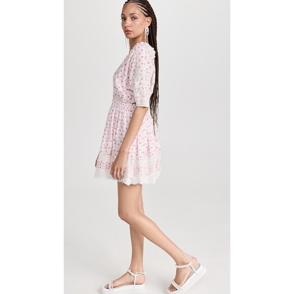 LOVESHACKFANCY Newton Dress in Poppy Pink Size Large - Picture 3 of 12